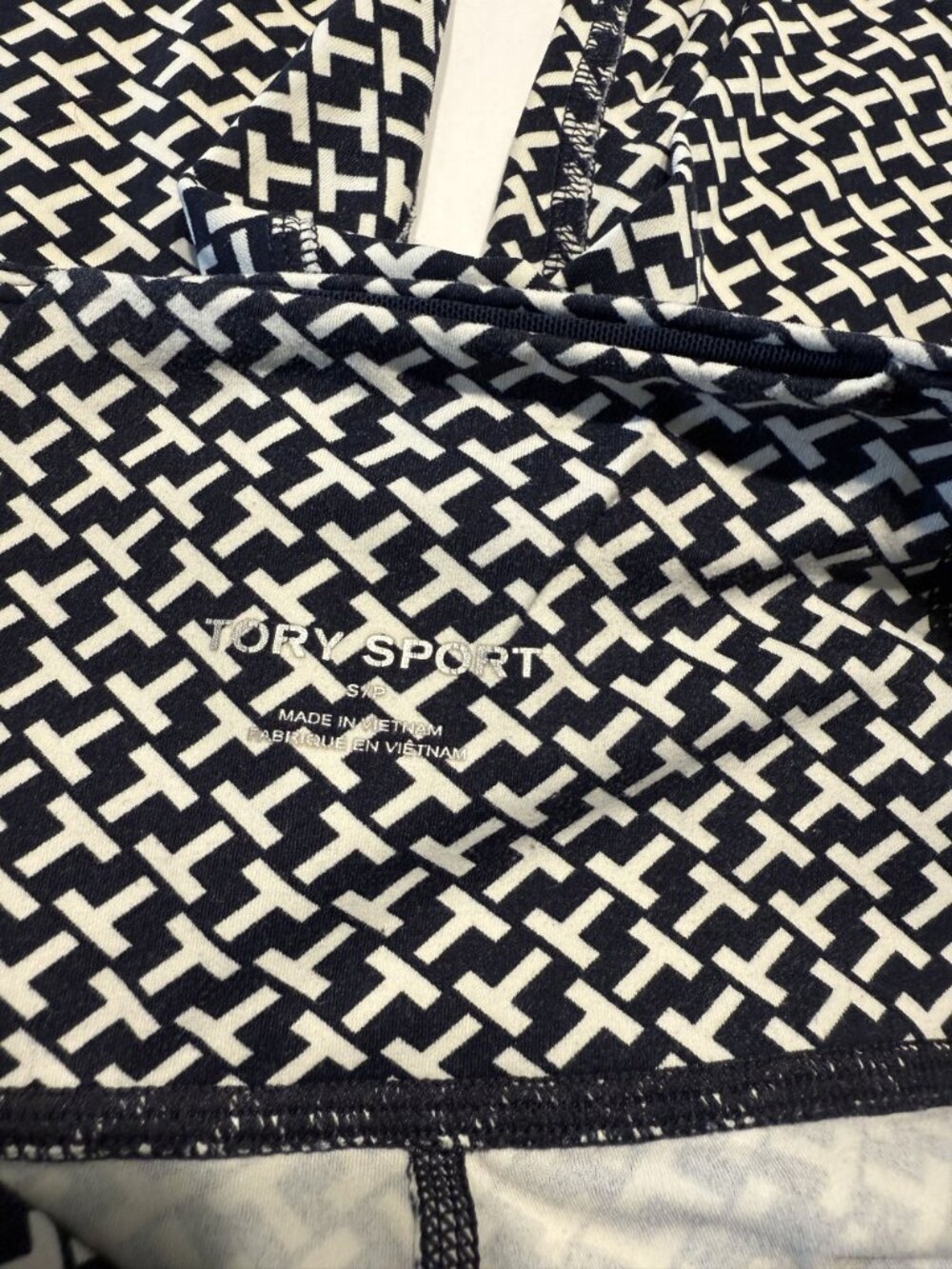 Tory Burch Sport Black White Compression Logo Biker Shorts Women's Size Small S - Picture 3 of 7